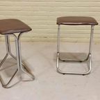 Set Van 2 Vintage Chrome En Vinyl Kruks Krukjes thumbnail 11