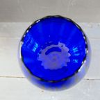 Vintage Empoli Optisch Geblazen Glazen Vaas Blauw thumbnail 12