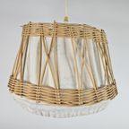 Philips - Npd 264 - Hanglamp - Pitriet - Rotan - Textiel - 60'S thumbnail 6