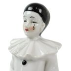 Vintage Pierrot Beeldje Porselein Harlekijn Staande Nar Geglazuurd 21Cm thumbnail 11