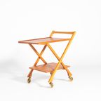 Mid-century Italian Design Foldable Teak Serving Trolley/bar Cart thumbnail 2