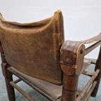 Vintage Safari Stoel Jaren 70 Fauteuil Leren Stoel thumbnail 8