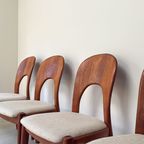 Set Van 4 Vintage Houten Koefoeds Hornslet Stoelen thumbnail 5