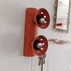 Vintage Keramieken Brutalist Oranje Wandlamp Lamp thumbnail 6