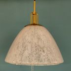 Vintage Glashutte Limburg Hanglamp Plafondlamp Glas Messing thumbnail 5