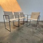 Vier Arco Frame Eetkamerstoelen, Crème Bekleding, Burkhard Vogtherr thumbnail 15
