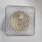 Vintage Guro Jaren '70 Plafondlamp Plafonnière Glas Vierkant thumbnail 10