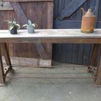 Prachtige Vintage Industrie Sidetable Tafel thumbnail 3