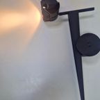 Postmodern Debsch Aster Wandlamp Metaal Spot Italy Zwart ´90 thumbnail 4