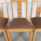 Set 4 Art Deco Eetkamerstoel Jaren 30 Stoelen Vintage Stoel thumbnail 5