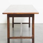 Tijdloze Antieke Engelse Pinewood Eettafel Voor 6 Tot 8 Met Een Eiken Onderstel thumbnail 4