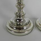 Set Van 2 Kwikzilveren Kandelaars, Rond 1900 (armeluiszilver) thumbnail 4