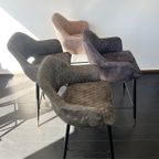 Set Van 4/6 Velvet Design Barkrukken – Luxe Kuipmodel – Zwart/groen/roze thumbnail 8