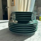 6X Diep 6X Dinerbord Vintage Donkergroen thumbnail 5