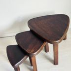 Set Vintage Bijzettafeltjes Nesting Tables Jaren 70 Brutalist thumbnail 7