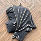 Vintage Meisjeshoofd, Keramieken Wanddecoratie thumbnail 6
