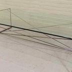 Vintage Postmodern Glas En Metaal Salontafel thumbnail 8