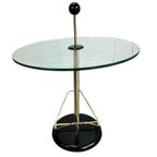 Vintage Glazen Bijzettafel Met Magazinehouder thumbnail 5