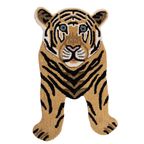 Vloerkleed Tijger 60x90 Cm Bruin Wol - Clayre En Eef - Dieren Tapijt thumbnail 2