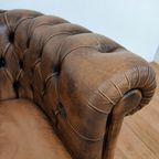Vintage Leren Chesterfield Stijl Fauteuil, Stoel thumbnail 12