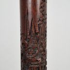 Vintage Oosters Gesneden Mahonie Vloerlamp Art Deco 1930 thumbnail 14