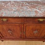 Vintage Antiek Dressoir Commode Ladekast Badkamermeubel Met Marmer Blad 702 thumbnail 12
