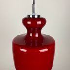 Cherry Red Glass Pendant Light By Peill And Putzler 1960 thumbnail 5