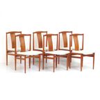 Set Van 6 Vintage Teak Eetkamerstoelen, Deens Design thumbnail 2