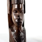 Vintage Set 2 Afrikaanse Houten Beelden thumbnail 10