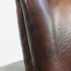 Vintage Stoere Schapenleren Armchair Met Een Hoge Rug En Een Goed Zitcomfort thumbnail 14