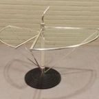 Vintage Oma Memphis Milano Stijl Glazen Bijzettafel thumbnail 9