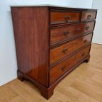 Vintage Antiek Dressoir Commode Ladekast Badkamermeubel Met Marmer Blad 704 thumbnail 6