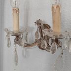 Vintage Brocante Wandlamp Met Glazen Pegels thumbnail 8