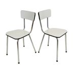 Set Van 4 Grijze Formica Stoelen Chroom Eetkamerstoelen Sixties thumbnail 3