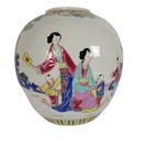 Chinese Gember Pot - Family Rose - Handbeschilderd - 2E Helft 20E Eeuw thumbnail 5