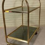 Vintage Italiaans Bar Cart Trolley, Goud thumbnail 15