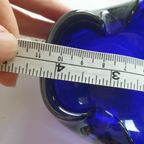 Kobalt Blauwe Vintage Murano Glas Asbak thumbnail 9