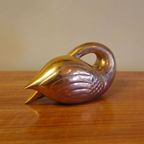 Vintage Zware Messing Zwanen Zwaan Vogels Beelden thumbnail 17