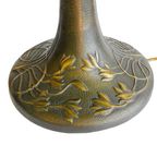 Vintage Mid-century Xl Tiffany Tafellamp Jaren 60 Bloemen thumbnail 13