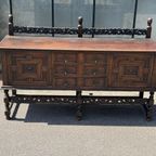 Jacobean Style Carved Oak Sideboard thumbnail 5