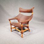 Lounge Chair And Footstool Designed By Yuzuru Yamakawa Rattan And Bamboo thumbnail 3