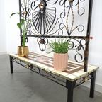 Stalen Vintage Plantenrek Met Gekleurde Tegels, Roomdivider thumbnail 11