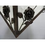 Art Deco Hanglamp Met 4 Gewolkte Glazen Platen thumbnail 13