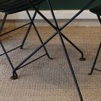 Vintage Donkergroene Metalen Bistroset thumbnail 4
