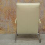 Zganieuw Witte Leren Leolux Helical Design Fauteuil + Poef thumbnail 7