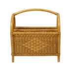 Vintage Boho Bamboe Rotan Lectuurbak Magazinerek Jaren 80 thumbnail 5