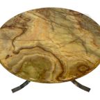 Vintage Salontafel Steen Onyx Chrome Jaren 70 Design thumbnail 6