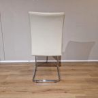 6X Hulsta D7 Stoelen - Eetkamerstoelen - Crème Leder -Design thumbnail 8