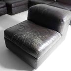 Modulaire Mid-century Vintage Zitbank In Leer Genaamd 'jeep' Ontworpen Door Durlet thumbnail 11