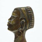 Mid Century Bronze Sculpture African Woman 1950S thumbnail 5